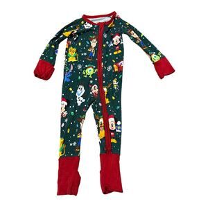 Little Sleepies Disney Christmas Parade Zippy Pajamas Bamboo Size 3-6 months EUC